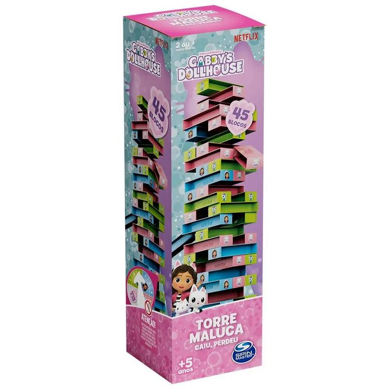 Jogo Torre Maluca Gabby’s Dollhouse – Diversão, Estratégia e Equilíbrio