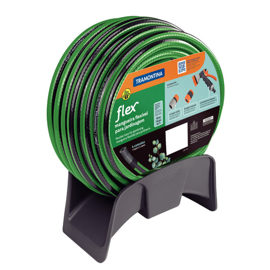 Mangueira Flex para Jardim Tramontina Verde em PVC 4 Camadas 20m com Acessórios – Resistência e Praticidade no Dia a Dia