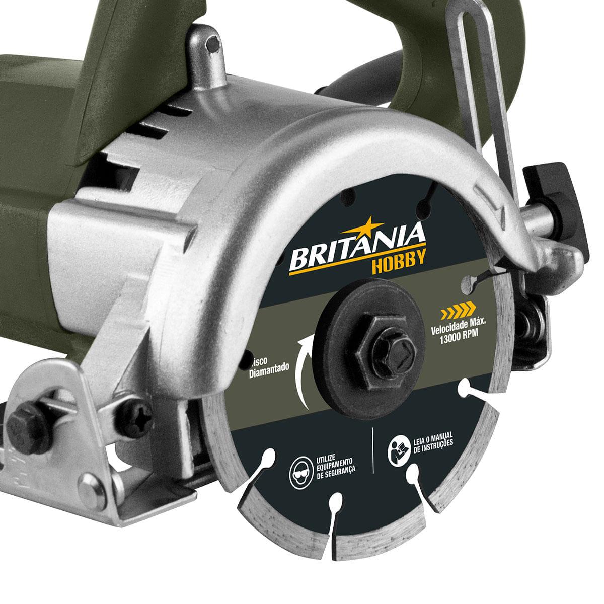 Serra Mármore Britânia Hobby BSM01 – 1300W, 13.000RPM e Disco Diamantado 110mm