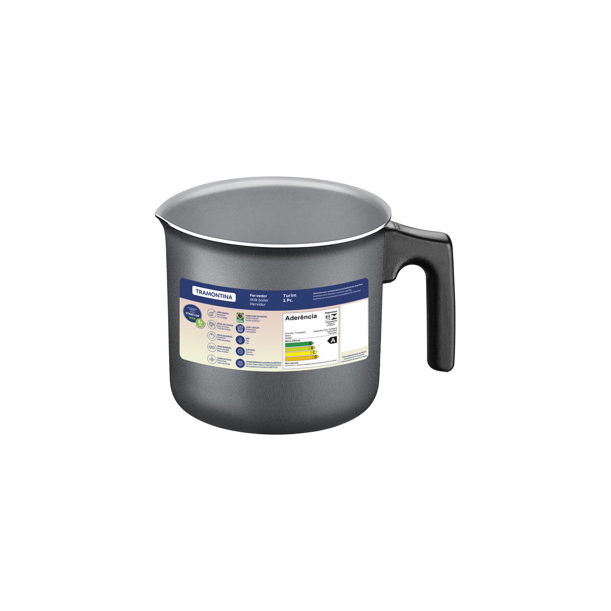 Fervedor Leiteira Tramontina Turim Alumínio Antiaderente Starflon Max Chumbo 12 cm 1,1 L – Praticidade e Segurança na Sua Cozinha
