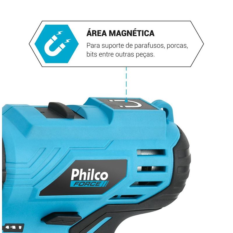 Parafusadeira Philco Force PPF120 3 em 1 – Potência, Versatilidade e Praticidade em Suas Mãos