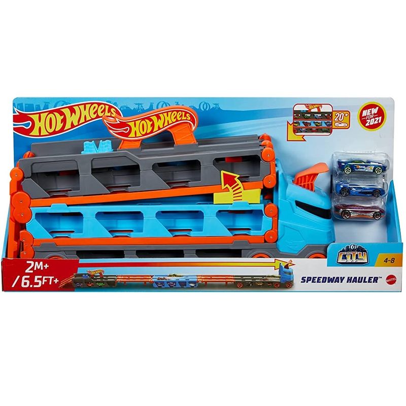Hot Wheels City Guincho Pista de Corridas – Caminhão Armazenador e Pista 2 em 1