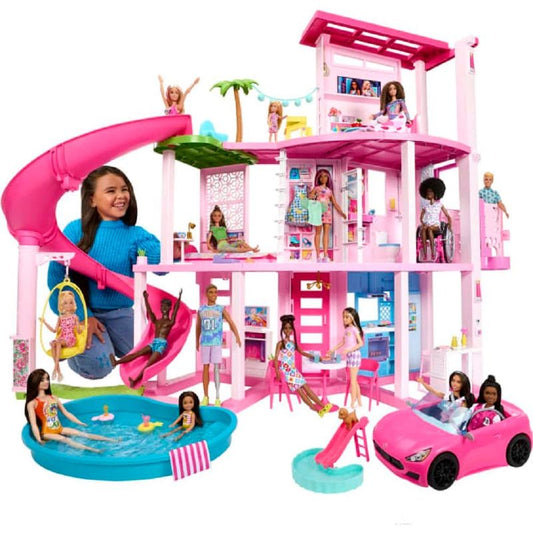 Barbie Casa de Bonecas dos Sonhos – Diversão em 3 Andares com Escorregador Espiral