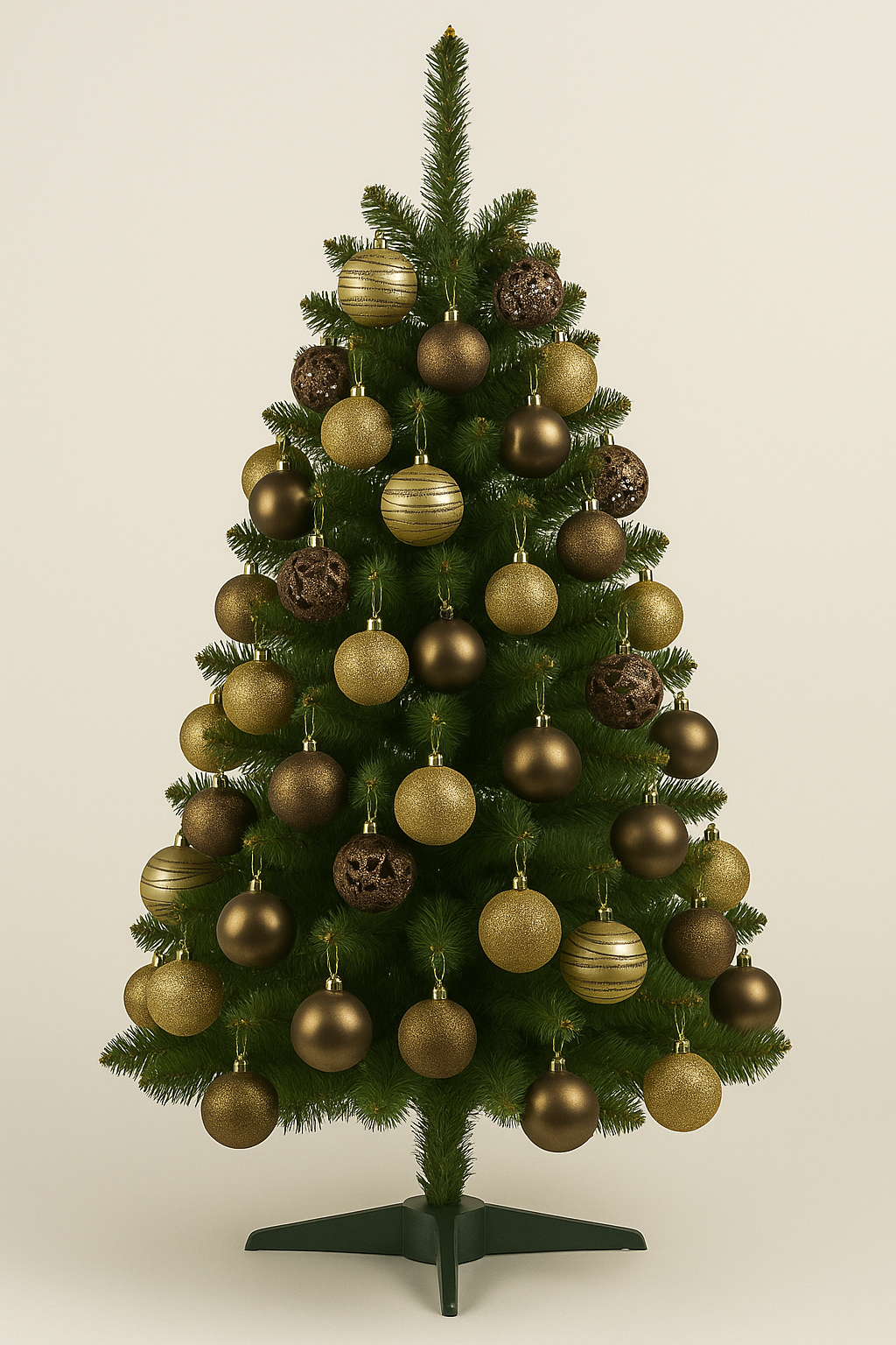 Bolas de Natal Merita 6cm Marrom e Ouro 25 Unidades – Elegância e Sofisticação para Sua Decoração