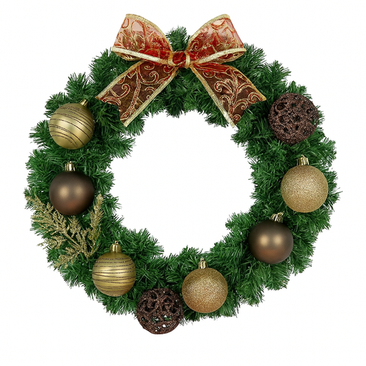 Guirlanda Aramada 35cm Ref. C35-100T – Tradição e Beleza para Sua Decoração de Natal