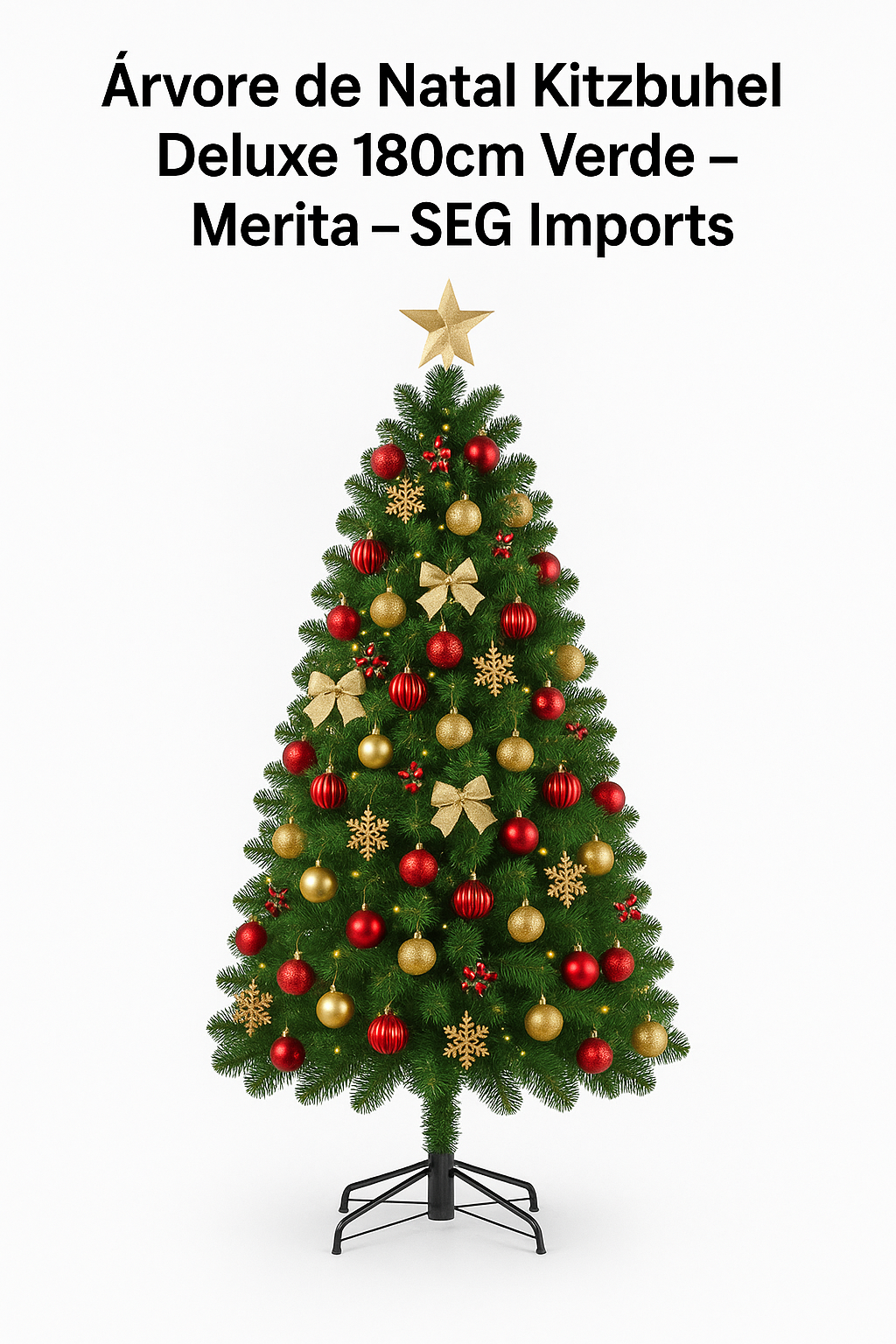 Árvore de Natal Kitzbuhel Deluxe 180cm Verde Merita – SEG Imports