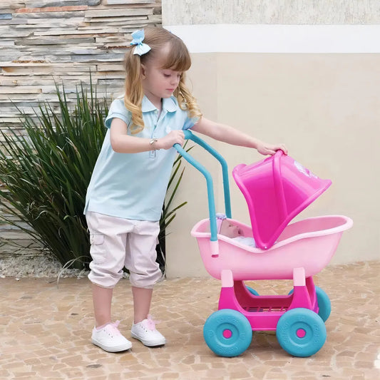 Carrinho De Bonecas Brinquedo Coleção Ninos Presente Menina Rosa Seg Imports