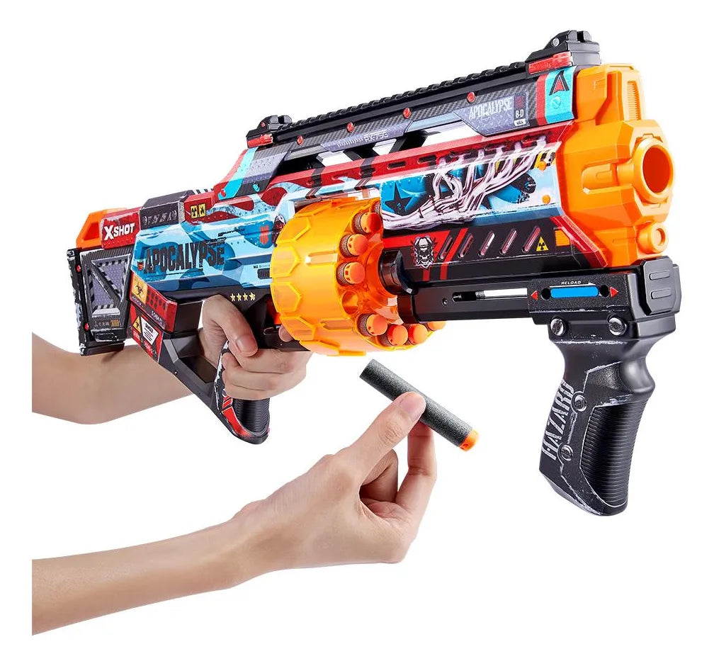 Lançador de Dardos X-Shot Skins Lockable Blaster 16x – Seg Imports – Brinquedo Original, Colorido e Resistente para Meninos que Amam Ação e Diversão
