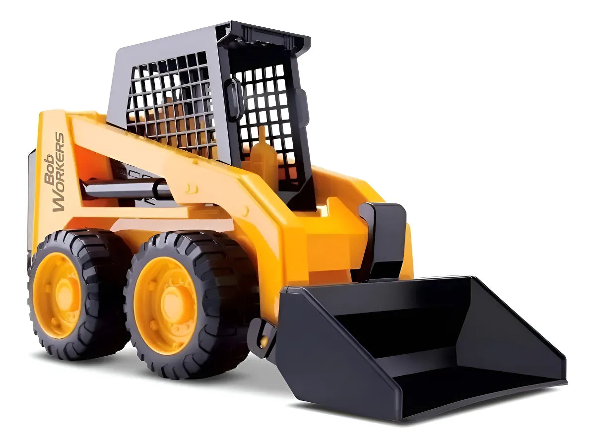 Trator Brinquedo Bob Workers Carregadeira - Estilo Bob Cat Amarelo