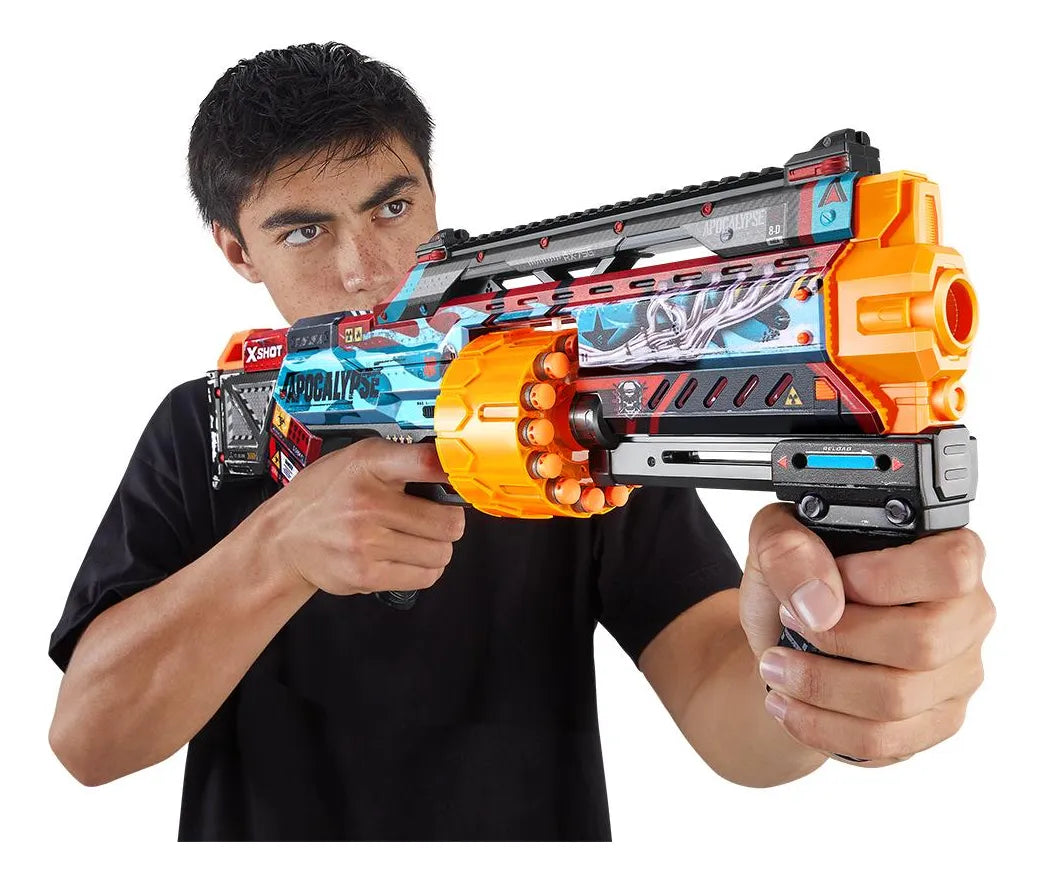 Lançador de Dardos X-Shot Skins Lockable Blaster 16x – Seg Imports – Brinquedo Original, Colorido e Resistente para Meninos que Amam Ação e Diversão