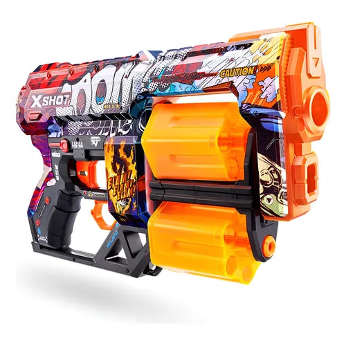 Lançador de Dardos X-Shot Skins Lockable Blaster 16x – Seg Imports – Brinquedo Original, Colorido e Resistente para Meninos que Amam Ação e Diversão