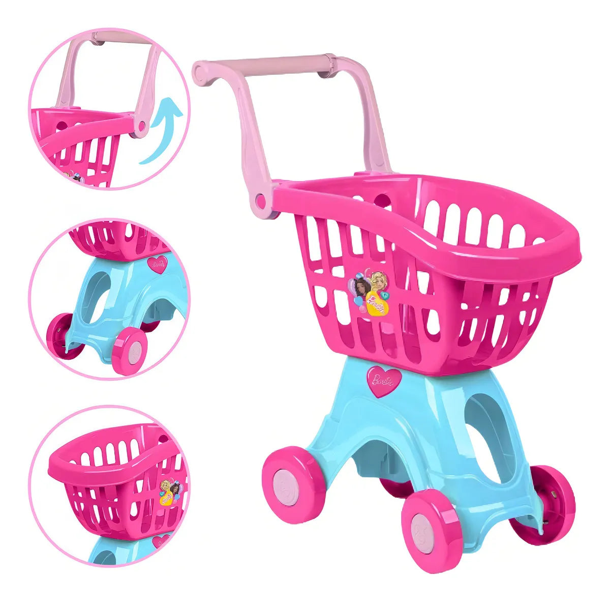 Barbie Cheff Carrinho de Compras Original Seg Imports Rosa 50Cm