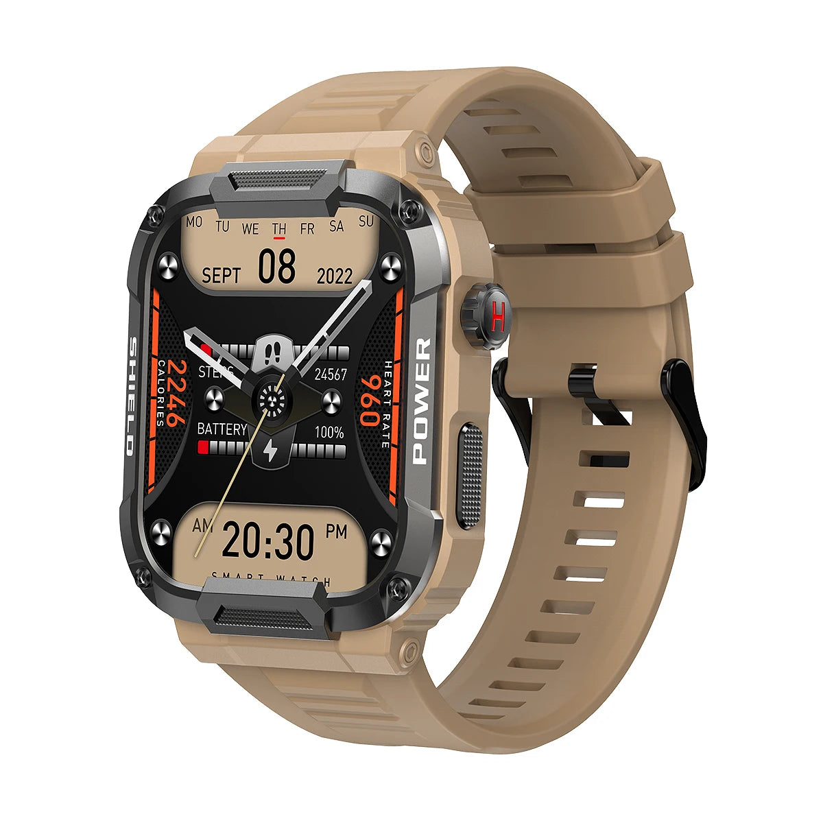 Smartwatch Militar 2025 – GPS, Chamadas BT, Fitness, À Prova d’Água, Compatível Android e iOS