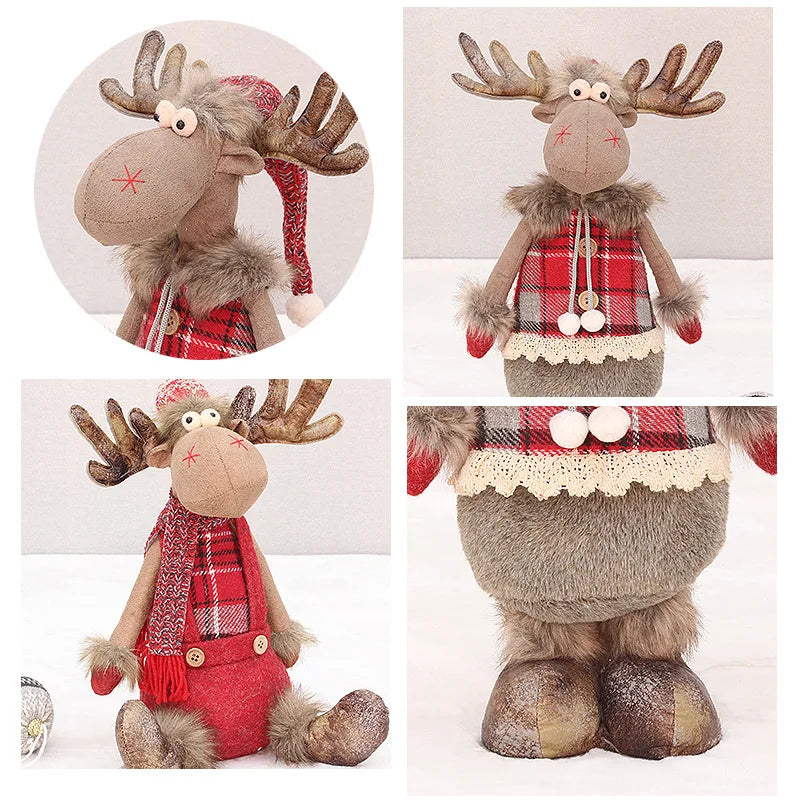 Boneco Alce de Natal em Tecido Vermelho Retrátil – Decoração Exclusiva para Presentear e Encantar sua Casa no Natal 2026