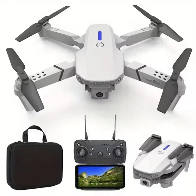 Drone Profissional E88Pro 4K – Câmera Dupla HD, Grande Angular, Dobrável com Wi-Fi FPV