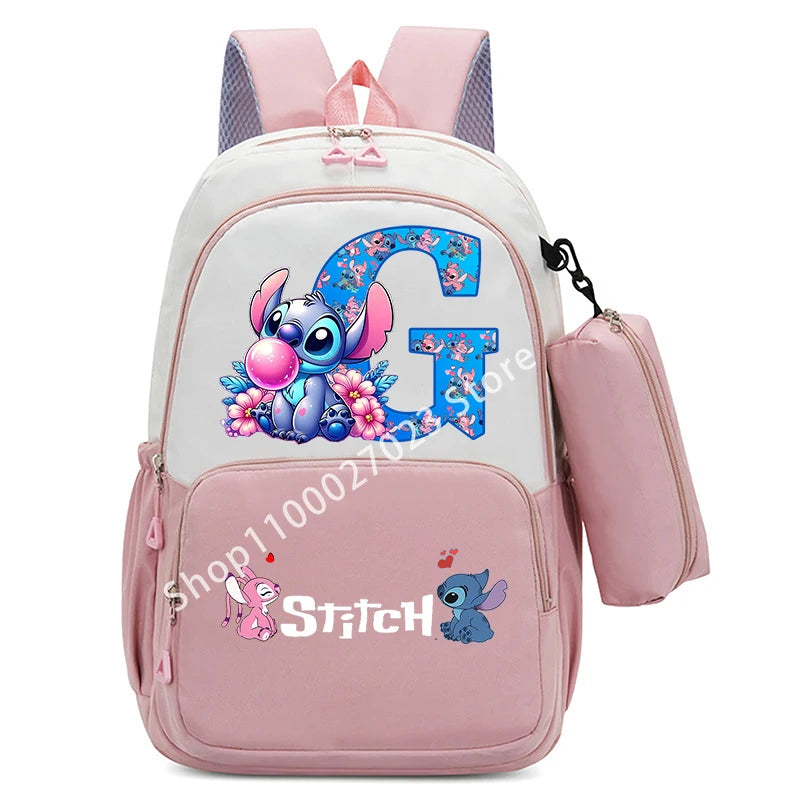 Mochila Escolar Disney Stitch – Grande Capacidade, Resistente à Água e Ideal para Crianças e Adolescentes