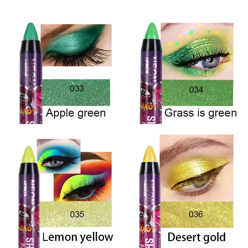 Lápis 2 em 1 Sombra e Batom – À Prova d’Água, Longa Duração e Efeito Glitter