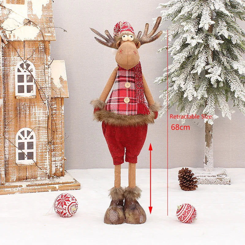 Boneco Alce de Natal em Tecido Vermelho Retrátil – Decoração Exclusiva para Presentear e Encantar sua Casa no Natal 2026