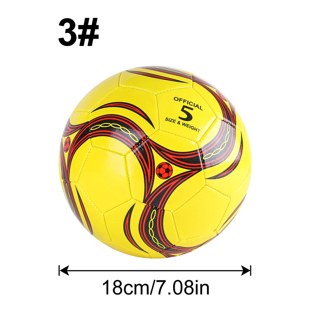 Bola de Futebol Inflável Ciclone – Tamanhos 3, 4 e 5, Macia e Ideal para Treinos e Jogos
