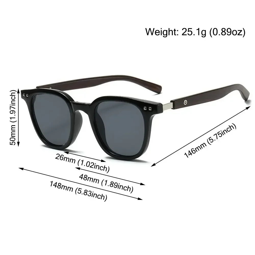 Óculos de Sol Retrô Madeira Estilo Wood Grain – Lentes Polarizadas com Proteção UV, Unissex para Ciclismo, Passeios ao Ar Livre e Urbano