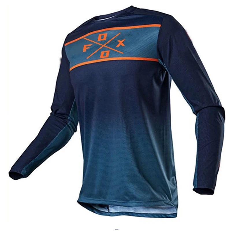 Camiseta Manga Longa Ciclismo Mountain Bike Downhill Motocross Enduro – Jersey Masculina Esportiva BMX MTB