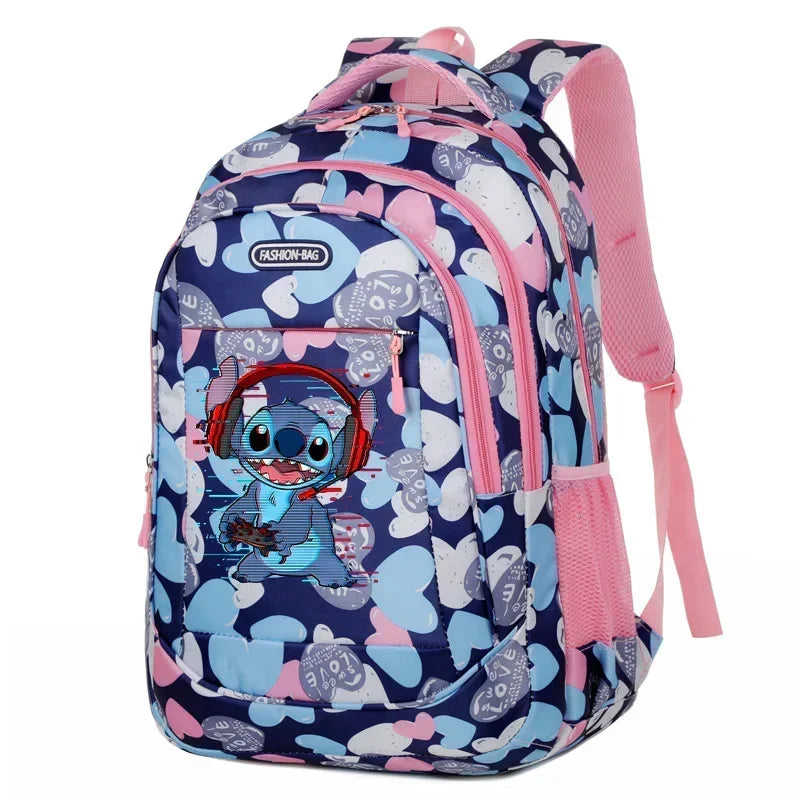 Mochila Escolar Disney Stitch – Estilo Divertido e Espaçosa, Ideal para Crianças, Adolescentes e Fãs da Disney