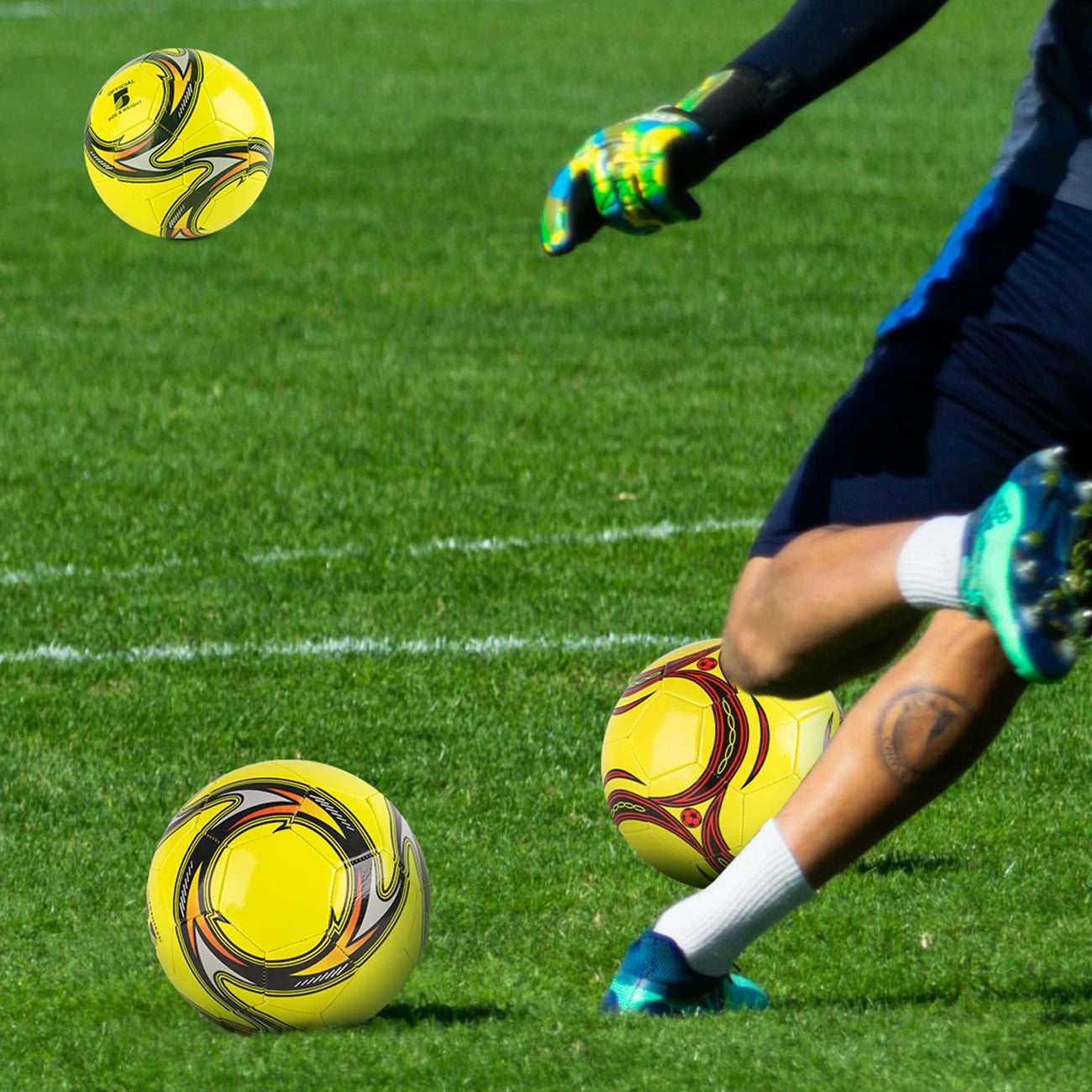 Bola de Futebol Inflável Ciclone – Tamanhos 3, 4 e 5, Macia e Ideal para Treinos e Jogos