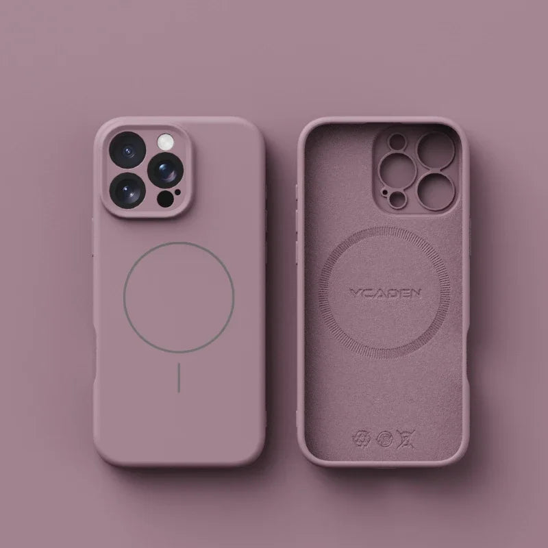 Capa de Celular em Silicone Líquido com MagSafe – Proteção Magnética p/ iPhone 11 ao 16 Pro Max