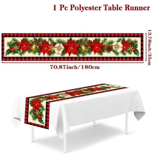 Caminho de Mesa de Natal – Decoração Merry Christmas para Casa, Festa e Ano Novo