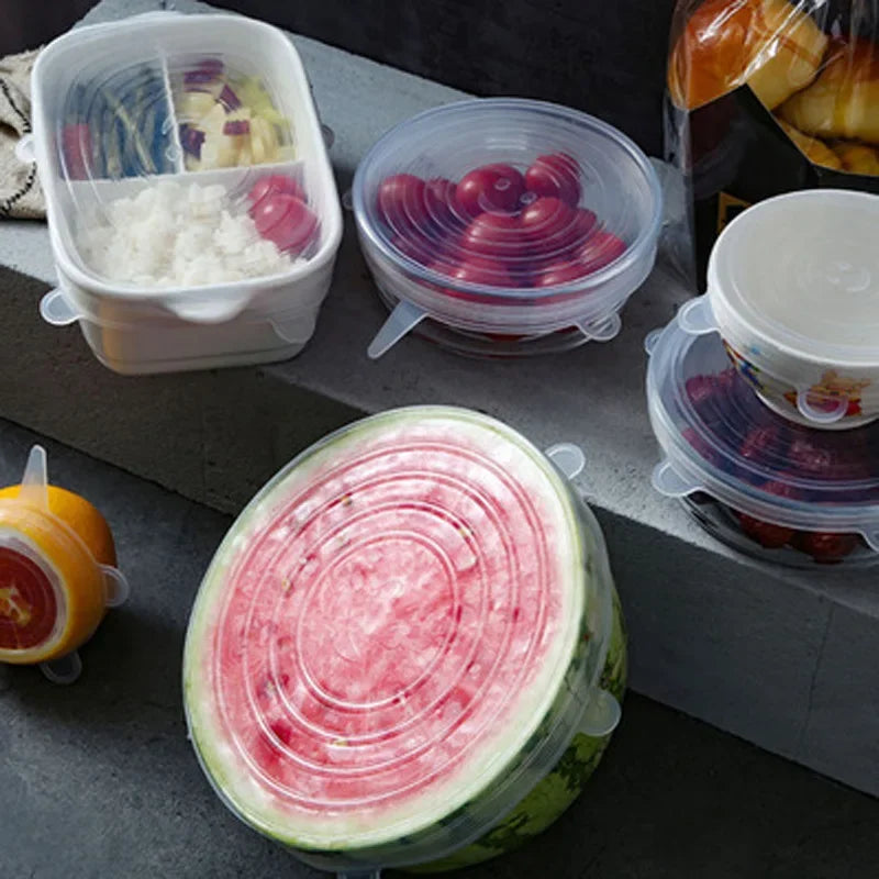 Tampa de Silicone Esticável Reutilizável – Conserva Alimentos, Sela Tigelas e Substitui Plástico Filme