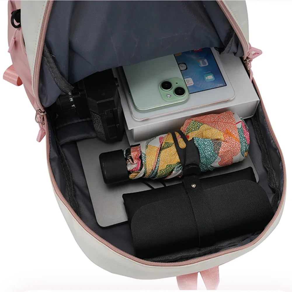 Conjunto Infantil 2 Peças Disney Mickey & Minnie – Mochila Grande com Estojo, Estilo Cartoon, Ideal para Escola