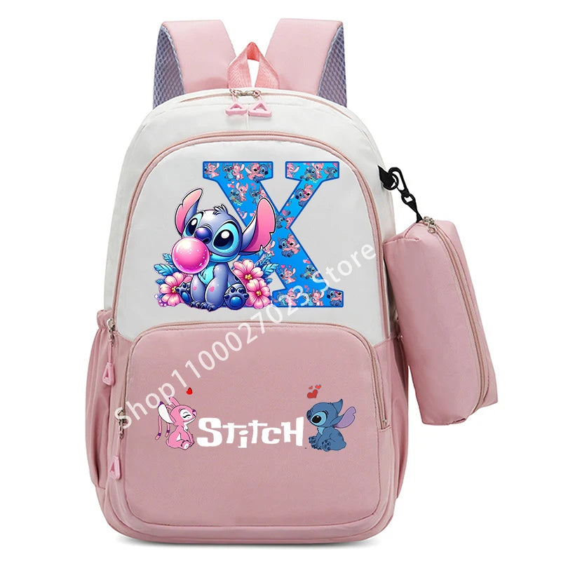 Mochila Escolar Disney Stitch – Grande Capacidade, Resistente à Água e Ideal para Crianças e Adolescentes