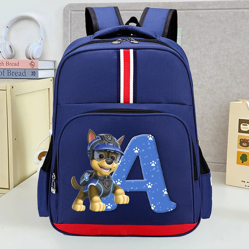 Mochila Escolar Patrulha Canina – Estampa com Letras, Grande Capacidade para Estudantes, Meninos e Meninas