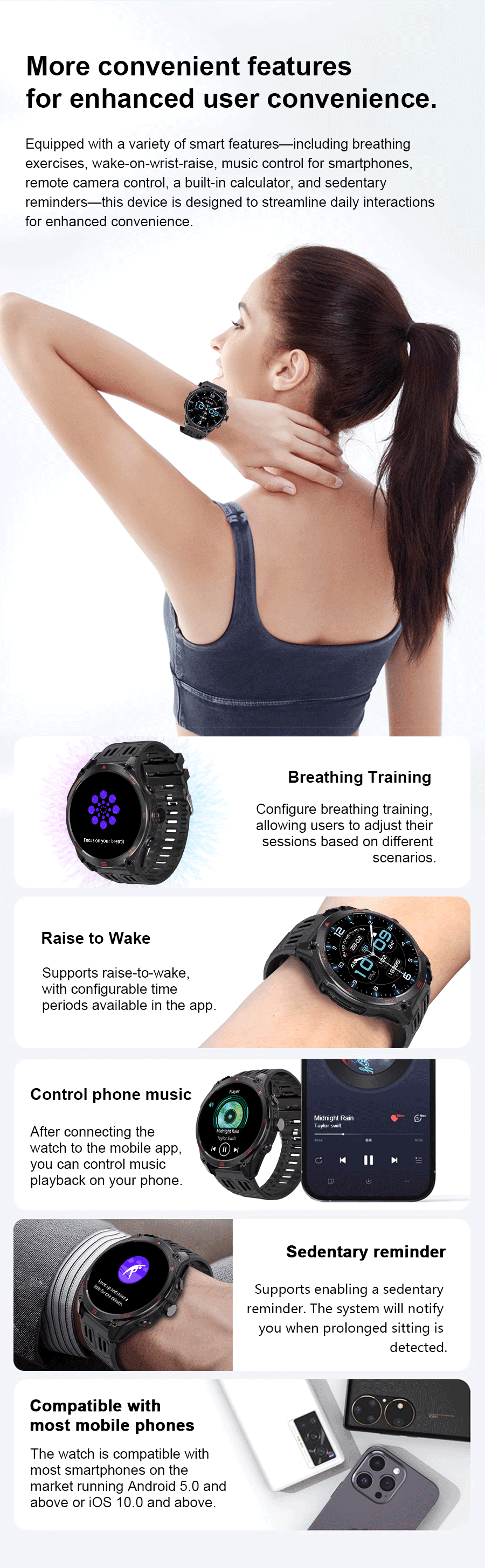 Smartwatch Militar 2025 – GPS, Bússola, Lanterna, 10ATM e Bateria 1000mAh