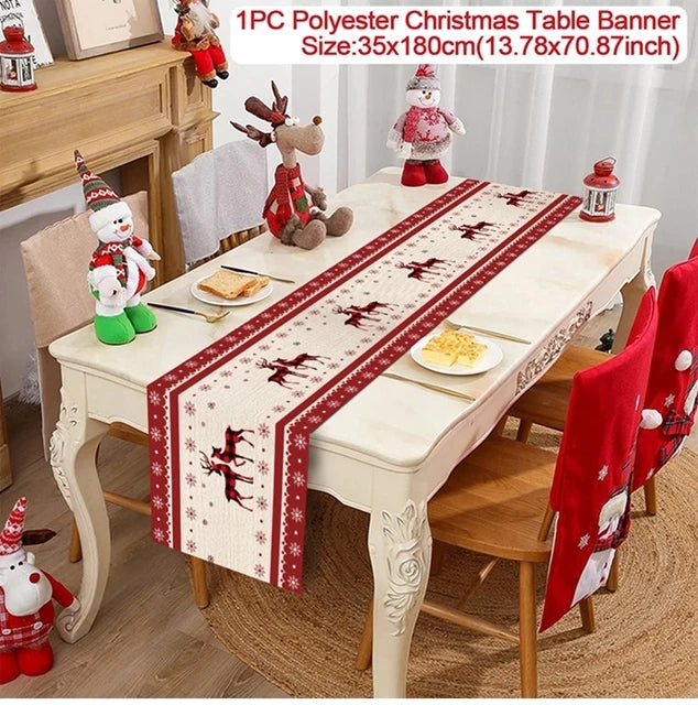 Caminho de Mesa de Natal – Decoração Merry Christmas para Casa, Festa e Ano Novo