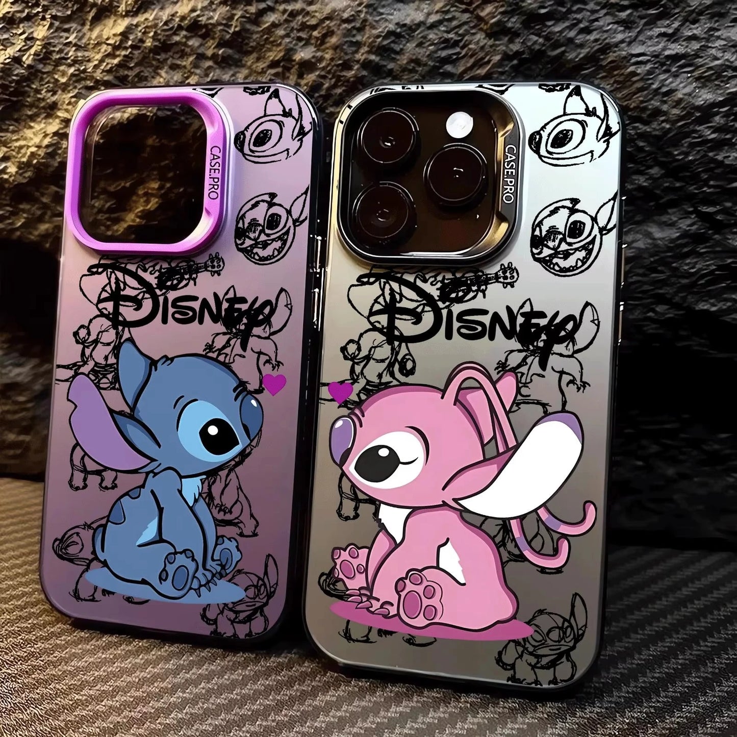 Capa de Celular Disney Stitch – Silicone Flexível e Estilo Fashion p/ iPhone 11 ao 16 Pro Max