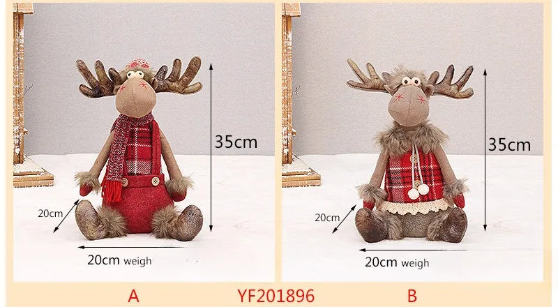 Boneco Alce de Natal em Tecido Vermelho Retrátil – Decoração Exclusiva para Presentear e Encantar sua Casa no Natal 2026