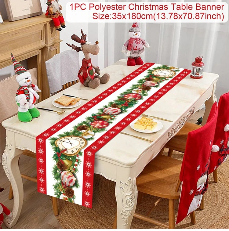 Caminho de Mesa de Natal – Decoração Merry Christmas para Casa, Festa e Ano Novo