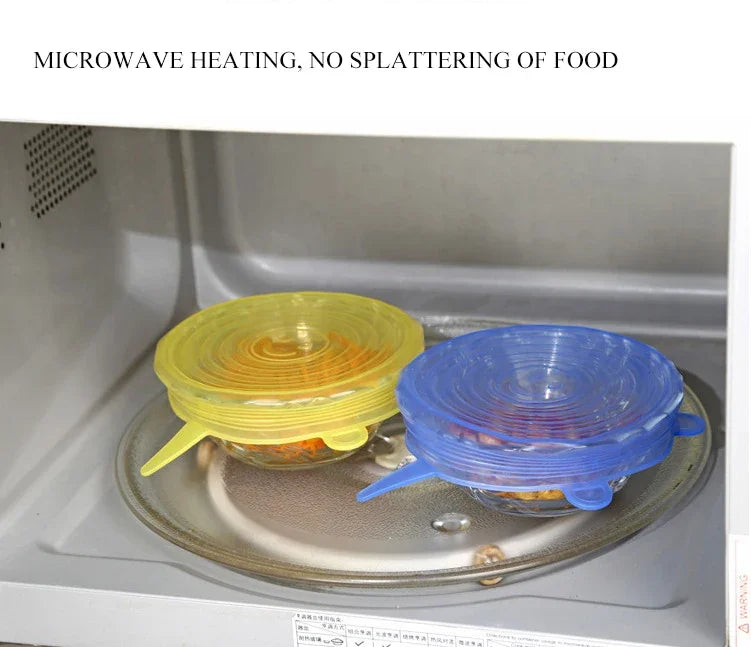 Tampa de Silicone Esticável Reutilizável – Conserva Alimentos, Sela Tigelas e Substitui Plástico Filme