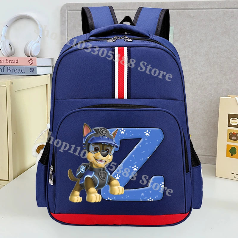 Mochila Escolar Patrulha Canina – Estampa com Letras, Grande Capacidade para Estudantes, Meninos e Meninas