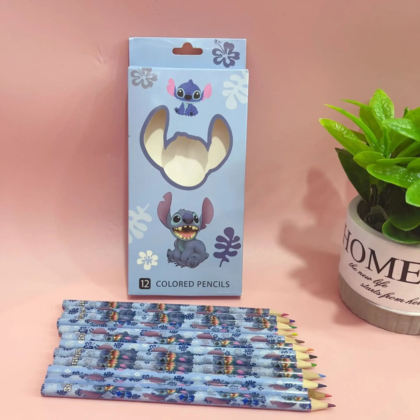 Kit 12 Lápis Disney Lilo & Stitch –  Presente Criativo Infantil Lápis de Colorir