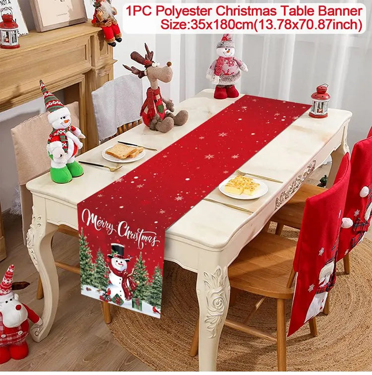 Caminho de Mesa de Natal – Decoração Merry Christmas para Casa, Festa e Ano Novo