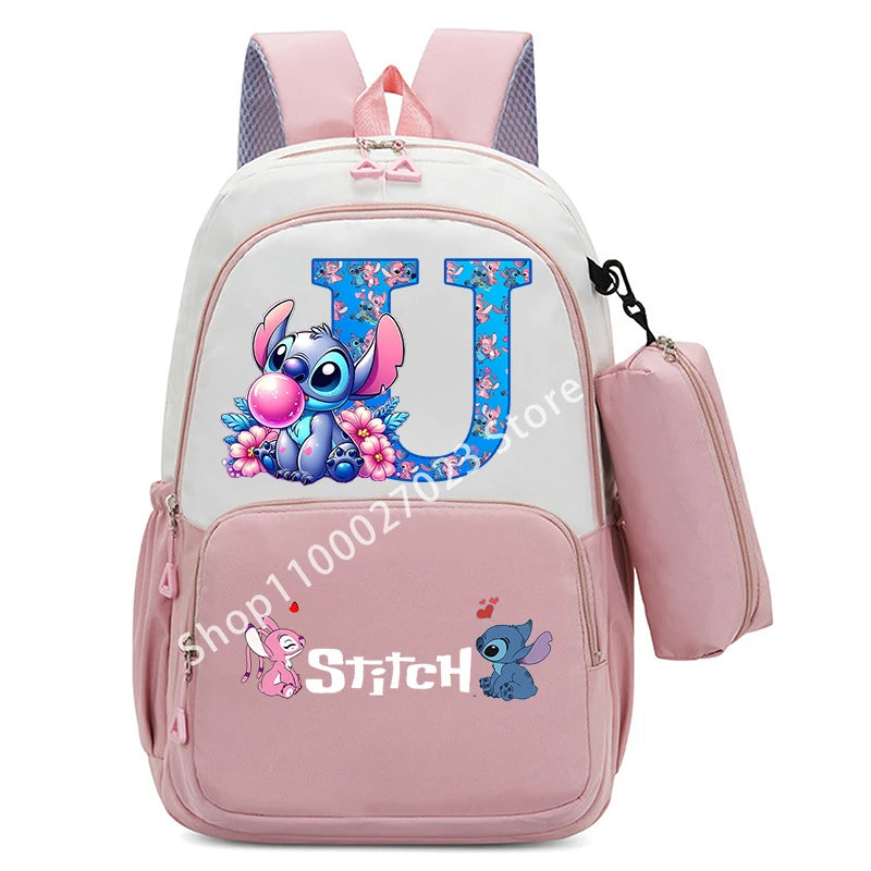 Mochila Escolar Disney Stitch – Grande Capacidade, Resistente à Água e Ideal para Crianças e Adolescentes