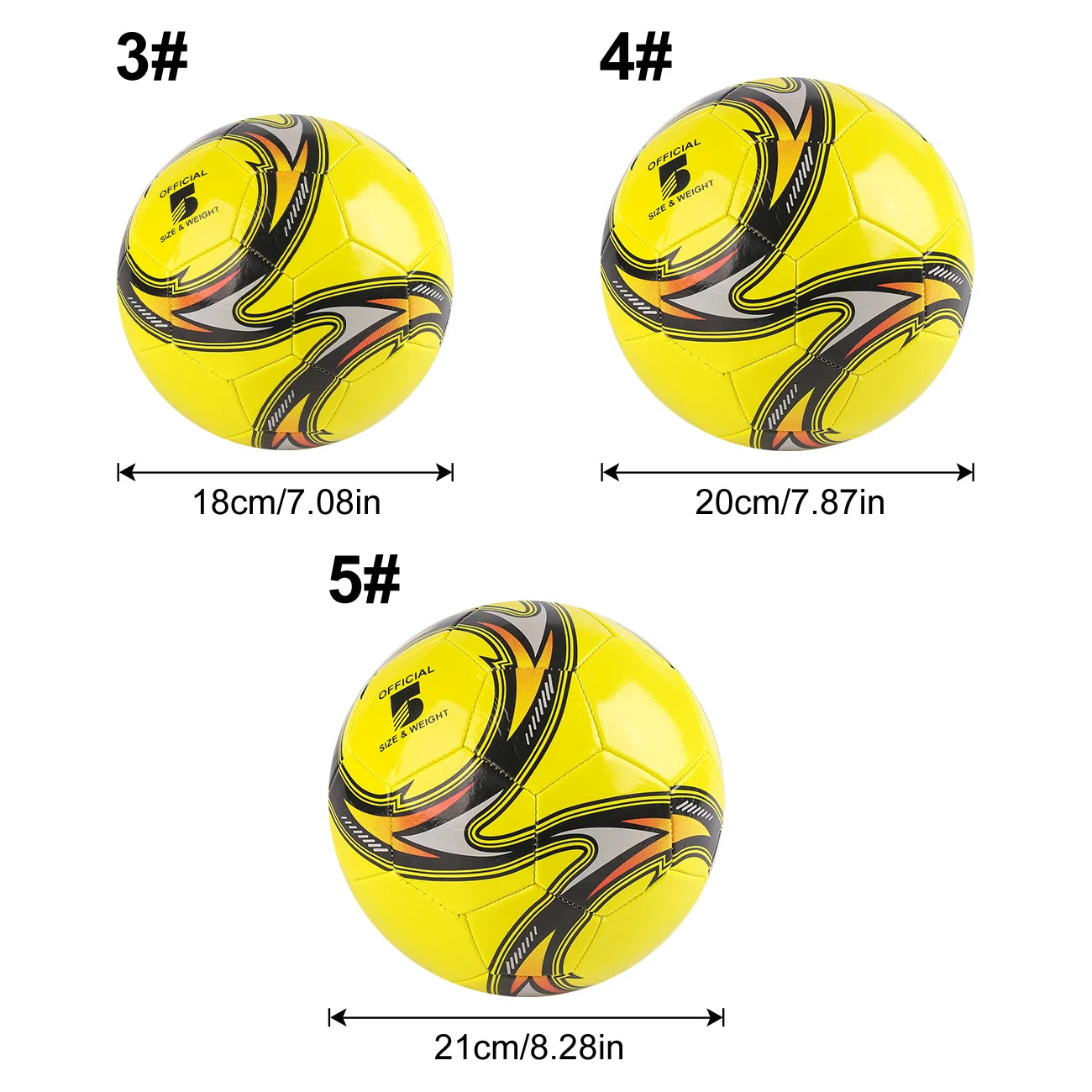 Bola de Futebol Inflável Ciclone – Tamanhos 3, 4 e 5, Macia e Ideal para Treinos e Jogos