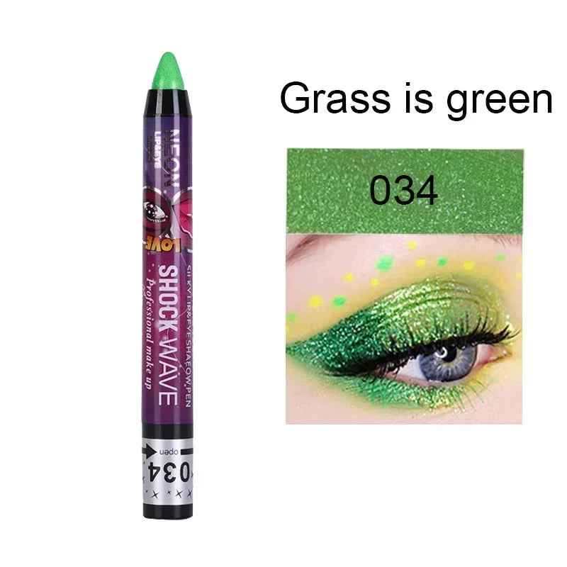 Lápis 2 em 1 Sombra e Batom – À Prova d’Água, Longa Duração e Efeito Glitter