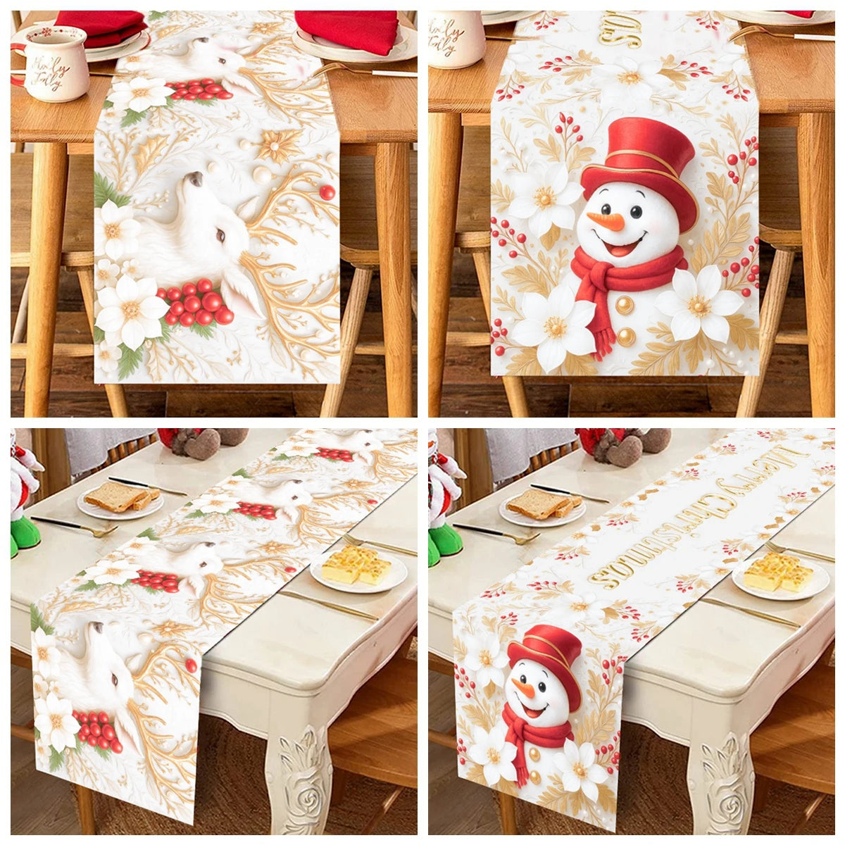 Caminho de Mesa de Natal – Decoração Merry Christmas para Casa, Festa e Ano Novo