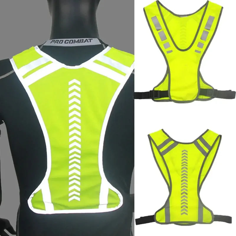 Colete Refletivo Esportivo Ajustável para Corrida e Ciclismo Noturno