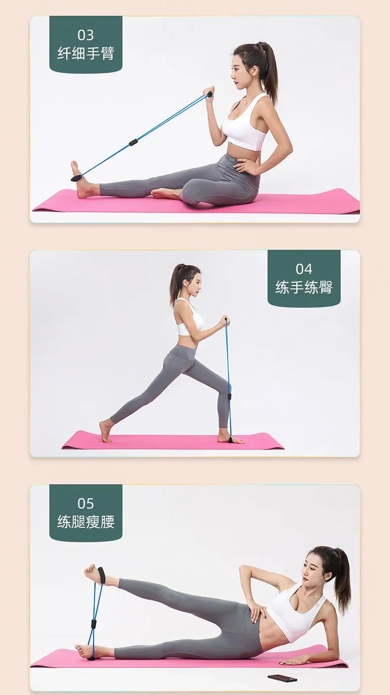 Faixas de Resistência com Pegadores de Espuma – Acessório de Treino em Casa, Yoga, Pilates e Exercícios de Força para Mulheres