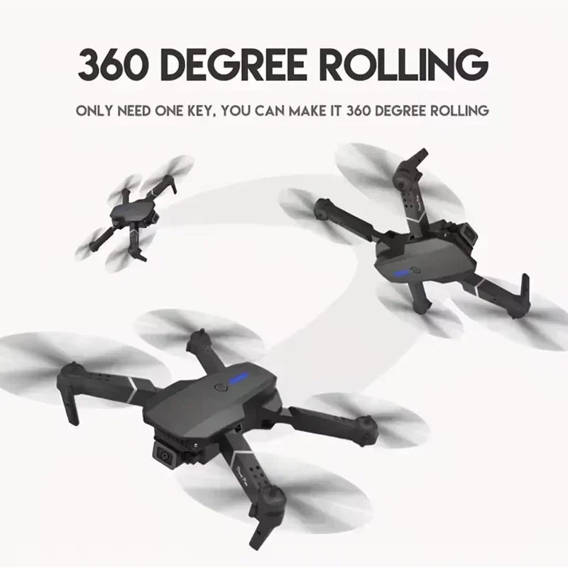 Drone Profissional E88Pro 4K – Câmera Dupla HD, Grande Angular, Dobrável com Wi-Fi FPV