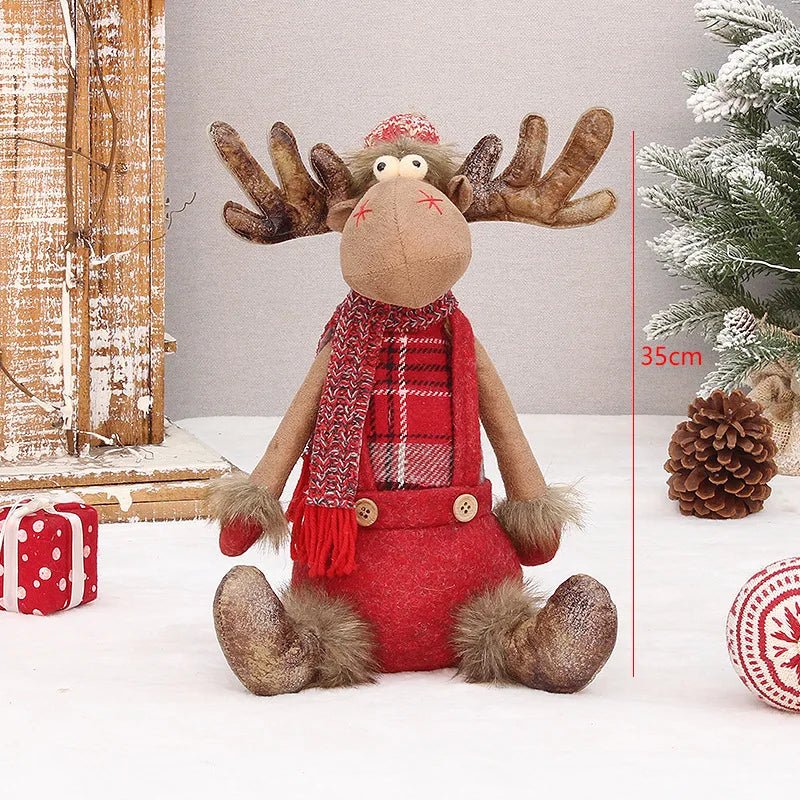 Boneco Alce de Natal em Tecido Vermelho Retrátil – Decoração Exclusiva para Presentear e Encantar sua Casa no Natal 2026